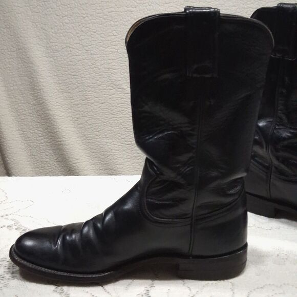 JUSTIN Women's Size 5.5A Vintage Black Leather Roper Western Cowgirl Boots L3703 - Picture 5 of 16